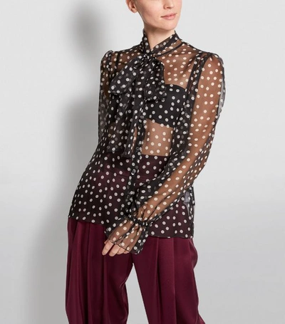 Shop Dolce & Gabbana Sheer Polka-dot Blouse