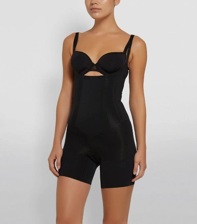 Shop Spanx Oncore Mid-thigh Bodysuit In Black