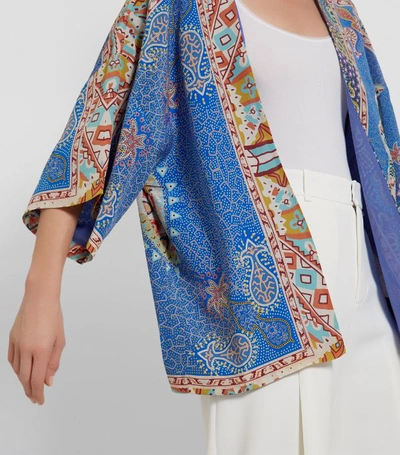 Shop Etro Silk Kimono Top