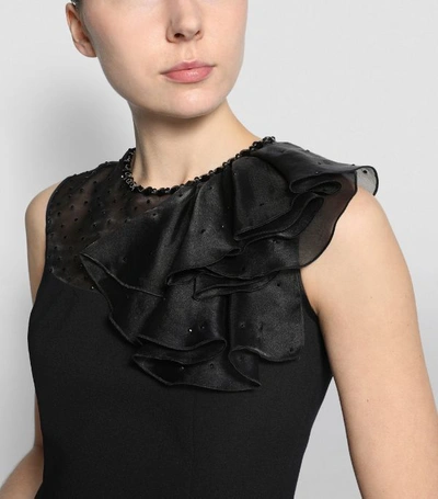 Shop Jenny Packham Paloma Ruffle-shoulder Midi Dress