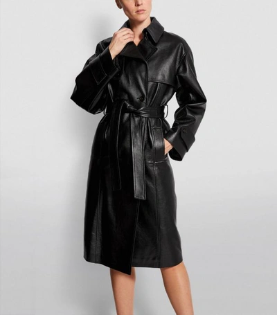 Shop Dolce & Gabbana Long Leather Coat