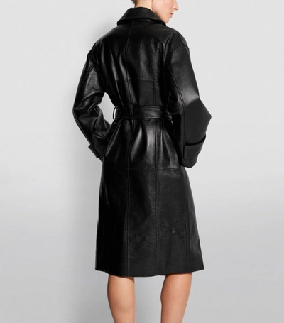 Shop Dolce & Gabbana Long Leather Coat