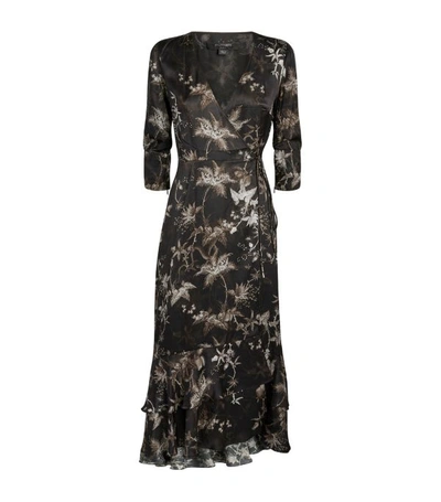 Shop Allsaints Tage Silk-blend Evolution Dress