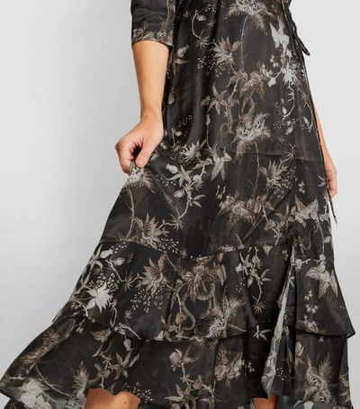 Shop Allsaints Tage Silk-blend Evolution Dress