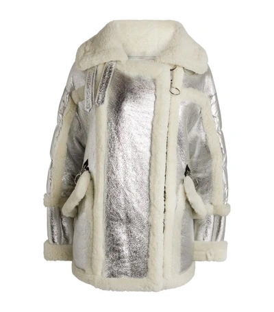 Shop Nicole Benisti Montaigne Contrast Shearling Jacket