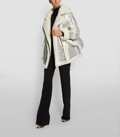 Shop Nicole Benisti Montaigne Contrast Shearling Jacket