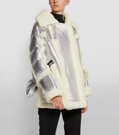 Shop Nicole Benisti Montaigne Contrast Shearling Jacket