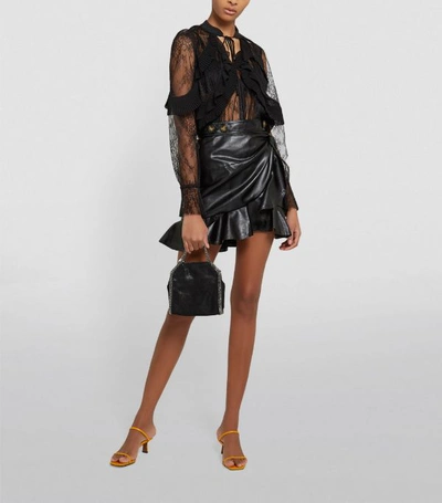 Shop Self-portrait Faux Leather Mini Skirt