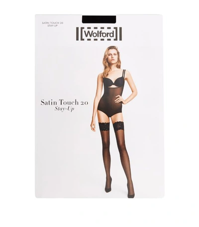 Shop Wolford Satin Touch 20 Stay Up Thigh Highs In Black