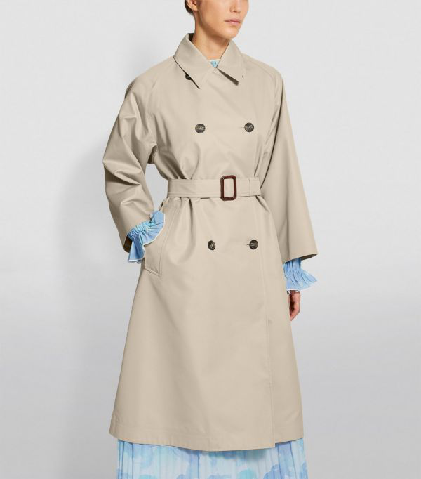 Weekend Max Mara Double-breasted Trench Coat In Beige | ModeSens