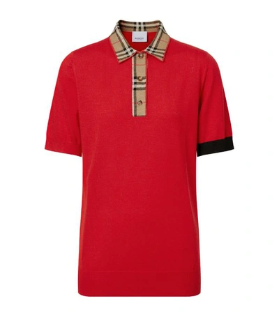 Shop Burberry Icon Trim Polo Shirt