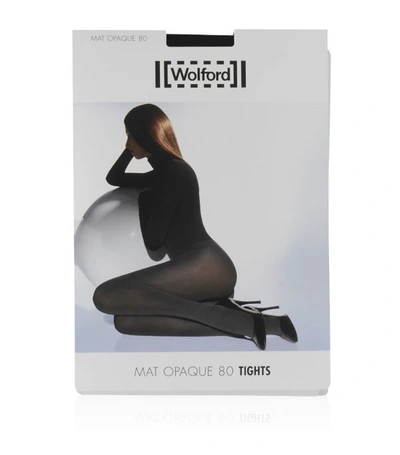 Shop Wolford Black Mat Opaque 80 Tights