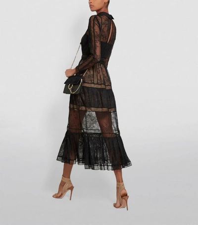 Shop Self-portrait Belted Lace Midi Dress