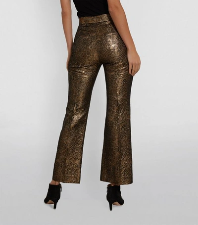 Shop Sandro Metallic Floral-embroidered Trousers