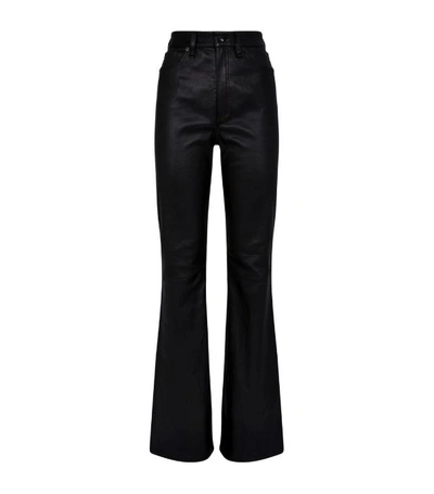 Shop Rag & Bone Leather Jane High-rise Flare Trousers