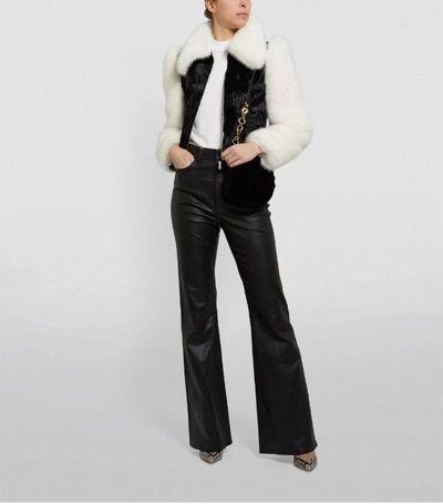 Shop Rag & Bone Leather Jane High-rise Flare Trousers