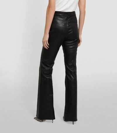 Shop Rag & Bone Leather Jane High-rise Flare Trousers