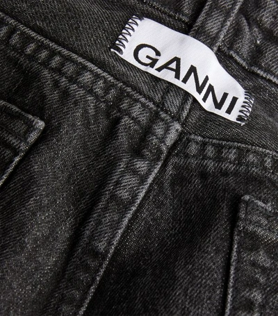 Shop Ganni Washed Denim Straight Jeans