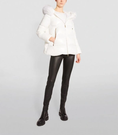 Shop Moncler Givre Fox Fur-trim Jacket