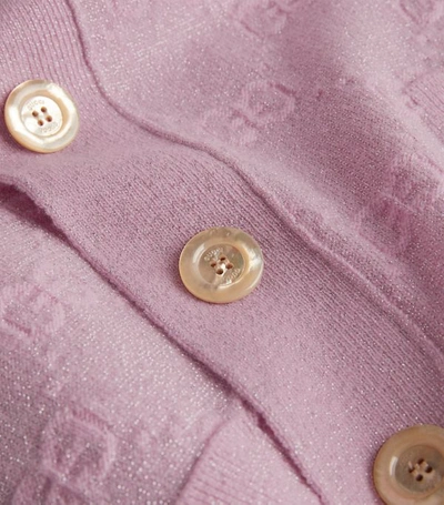Shop Gucci Lurex Logo Knit Cardigan