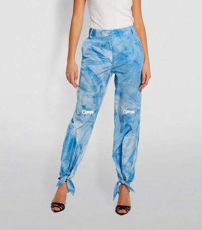 Shop Off-white Tie-dye Bow Trousers