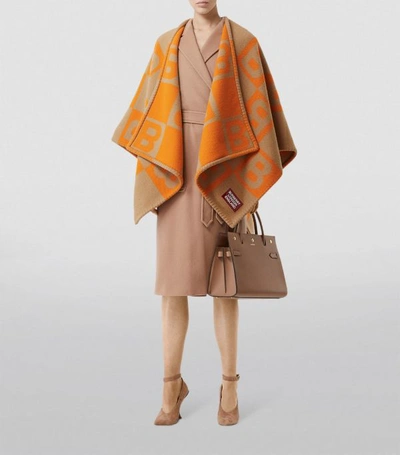 Shop Burberry Cashmere Logo Cape