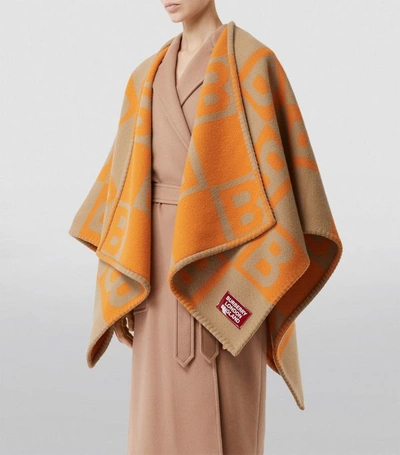 Shop Burberry Cashmere Logo Cape