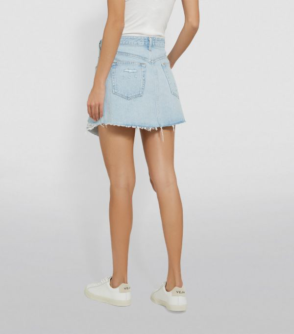 agolde criss cross denim skirt