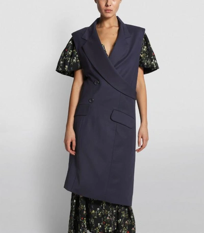 Shop Natasha Zinko Asymmetric Wool Wrap-around Sleeveless Jacket