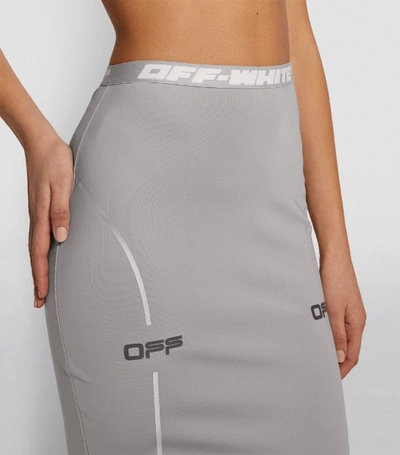 Shop Off-white Stretchy Logo Pencil Skirt