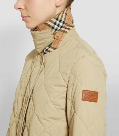 Shop Burberry Diamond-quilted Jacket