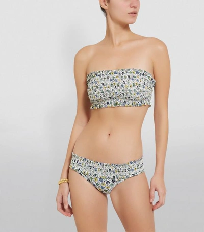 Shop Tory Burch Costa Floral Print Bandeau Bikini Top