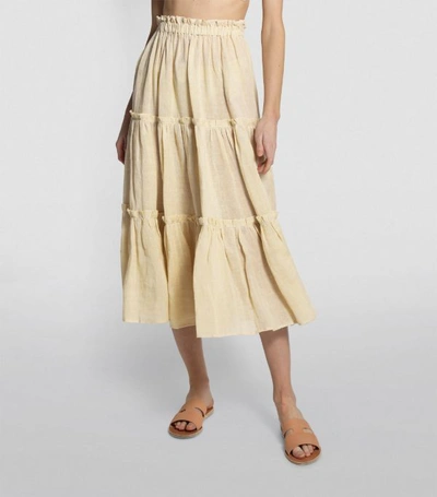 Shop Lisa Marie Fernandez Ruffled Midi Skirt