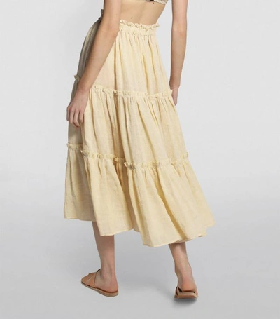 Shop Lisa Marie Fernandez Ruffled Midi Skirt