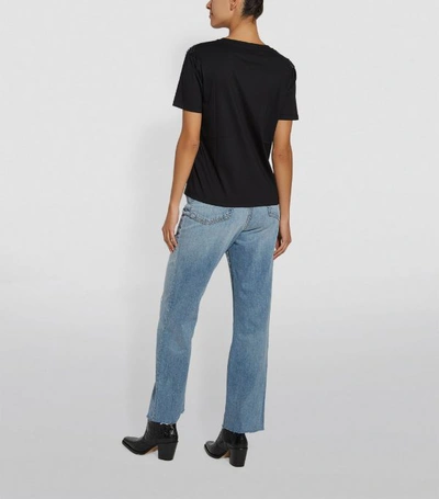 Shop Sandro Cotton Embroidered T-shirt