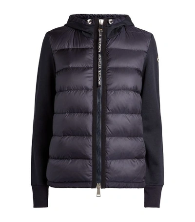 Shop Moncler Quilted Zip-up Hooded Cardigan