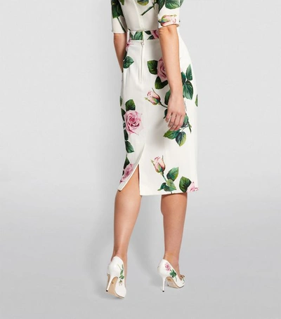 Shop Dolce & Gabbana Tropical Rose-print Skirt