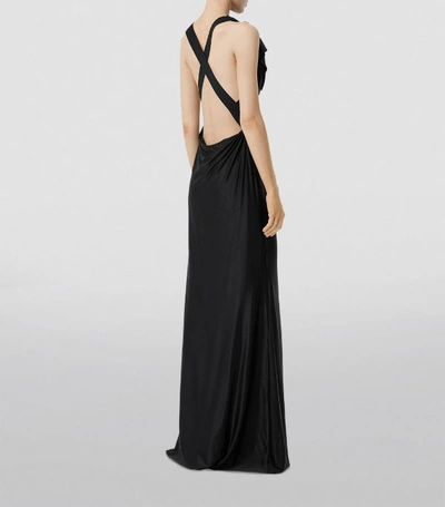 Shop Burberry Tie-detail Stretch Jersey Gown