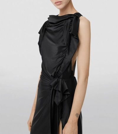 Shop Burberry Tie-detail Stretch Jersey Gown