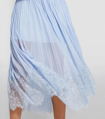 Shop Self-portrait Pleated Chiffon Midi Dress