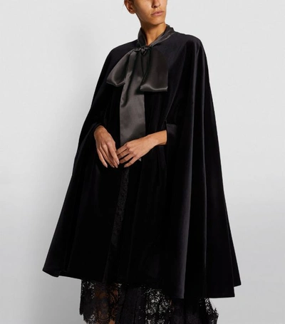 Shop Dolce & Gabbana Velvet Pussybow Cape