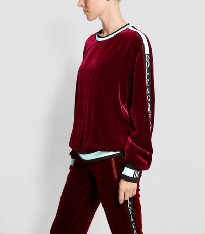 Shop Dolce & Gabbana Velvet Sweatshirt