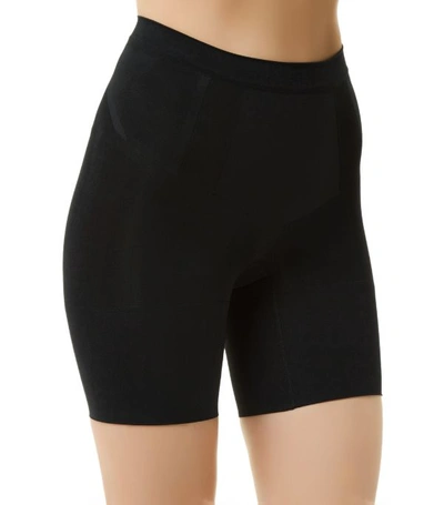 Shop Spanx Oncore Mid-thigh Shorts In Very Black