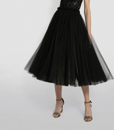 Shop Dolce & Gabbana Tulle Midi Skirt In Multi