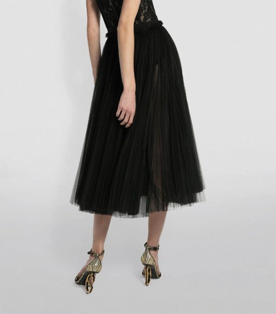 Shop Dolce & Gabbana Tulle Midi Skirt In Multi