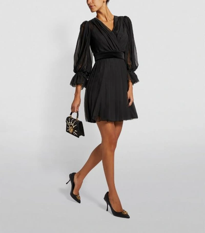 Shop Dolce & Gabbana V-neck Mesh Midi Dress
