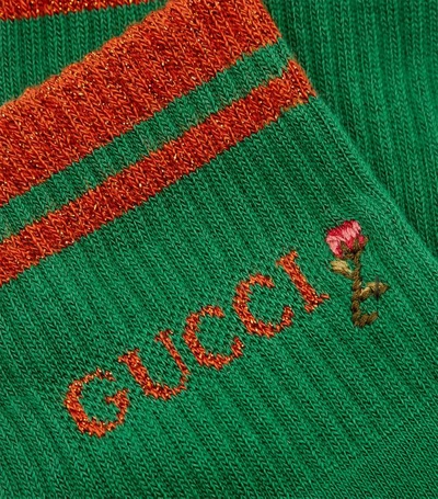 Shop Gucci Metallic Logo Socks