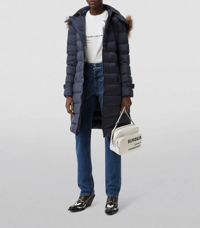 Shop Burberry Belted Down Jacket