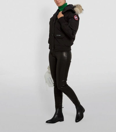 Shop Canada Goose Fur-trim Chilliwack Bomber Jacket In Black