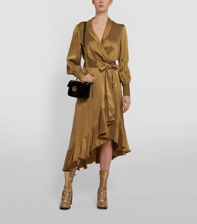 Shop Zimmermann Silk Super Eight Wrap Midi Dress